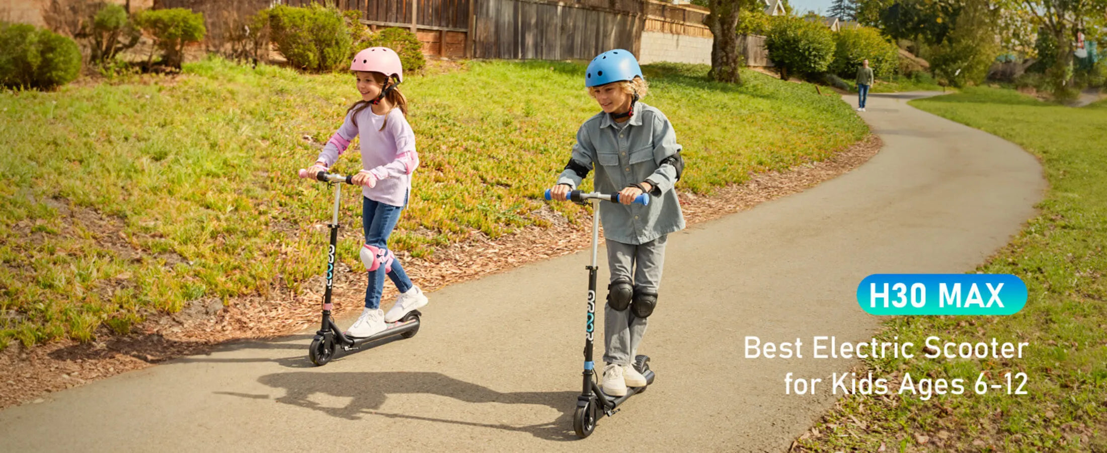 GYROOR H30 Max Kids Electric Scooter With Bluetooth Music Speaker - Pink A-Plus Content - 2