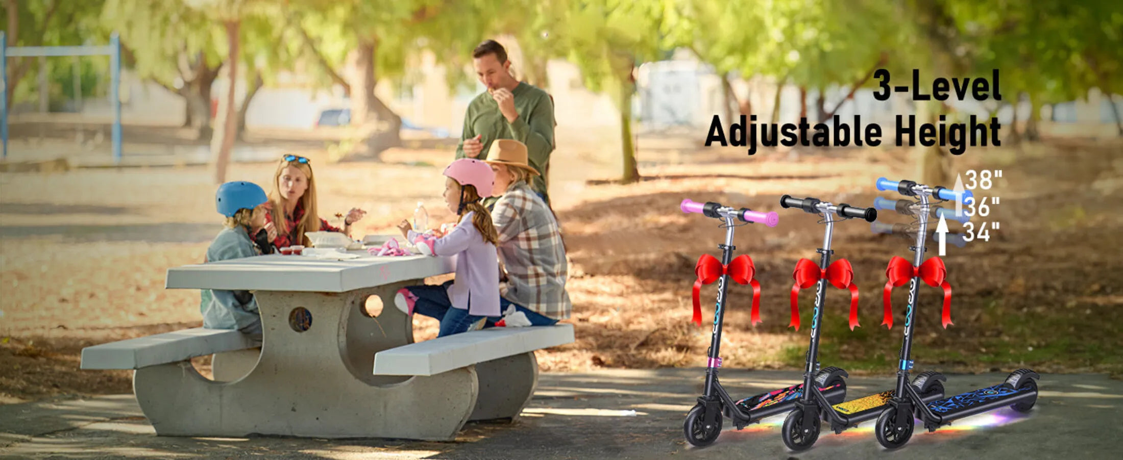 GYROOR H30 Max Kids Electric Scooter With Bluetooth Music Speaker - Pink A-Plus Content - 9