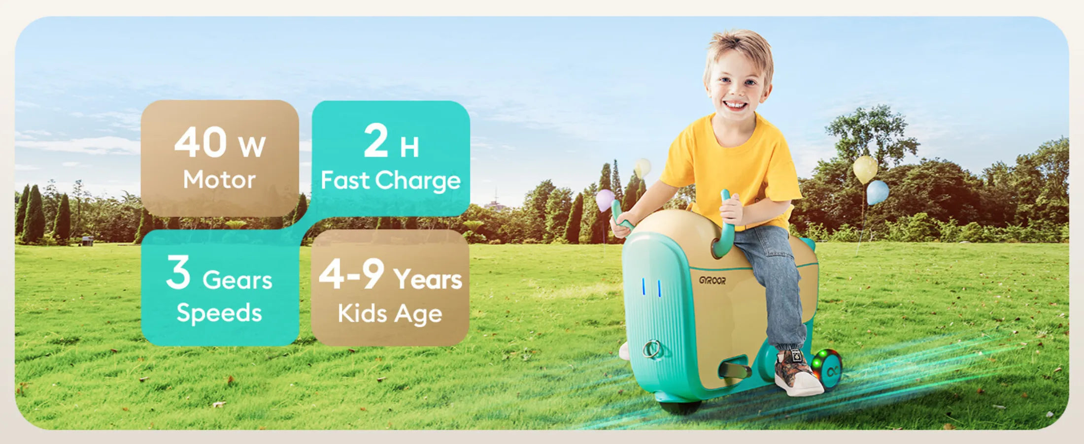 Electric Ride-On Suitcase by GYROOR GNU A-Plus Content - 2