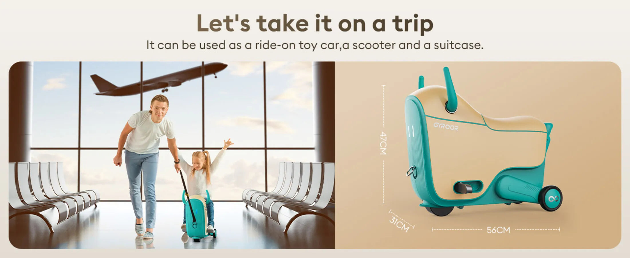 Electric Ride-On Suitcase by GYROOR GNU A-Plus Content - 4