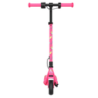 A front view of a GYROOR Minions H30 Max Kids Scooter - Pink - with pink handlebars on a white background