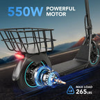 Electric GYROOR X2 Iron Electric scooter with a powerful motor showing blue lights and max load capacity displayed on a blurred road background.