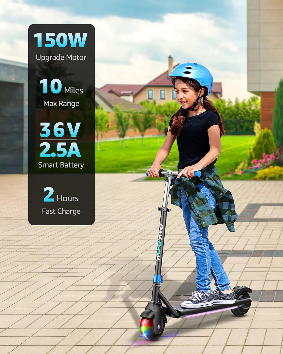 GYROOR H30 Max Kids Electric Scooter With Bluetooth Music Speaker - AHA SUPERSTORE