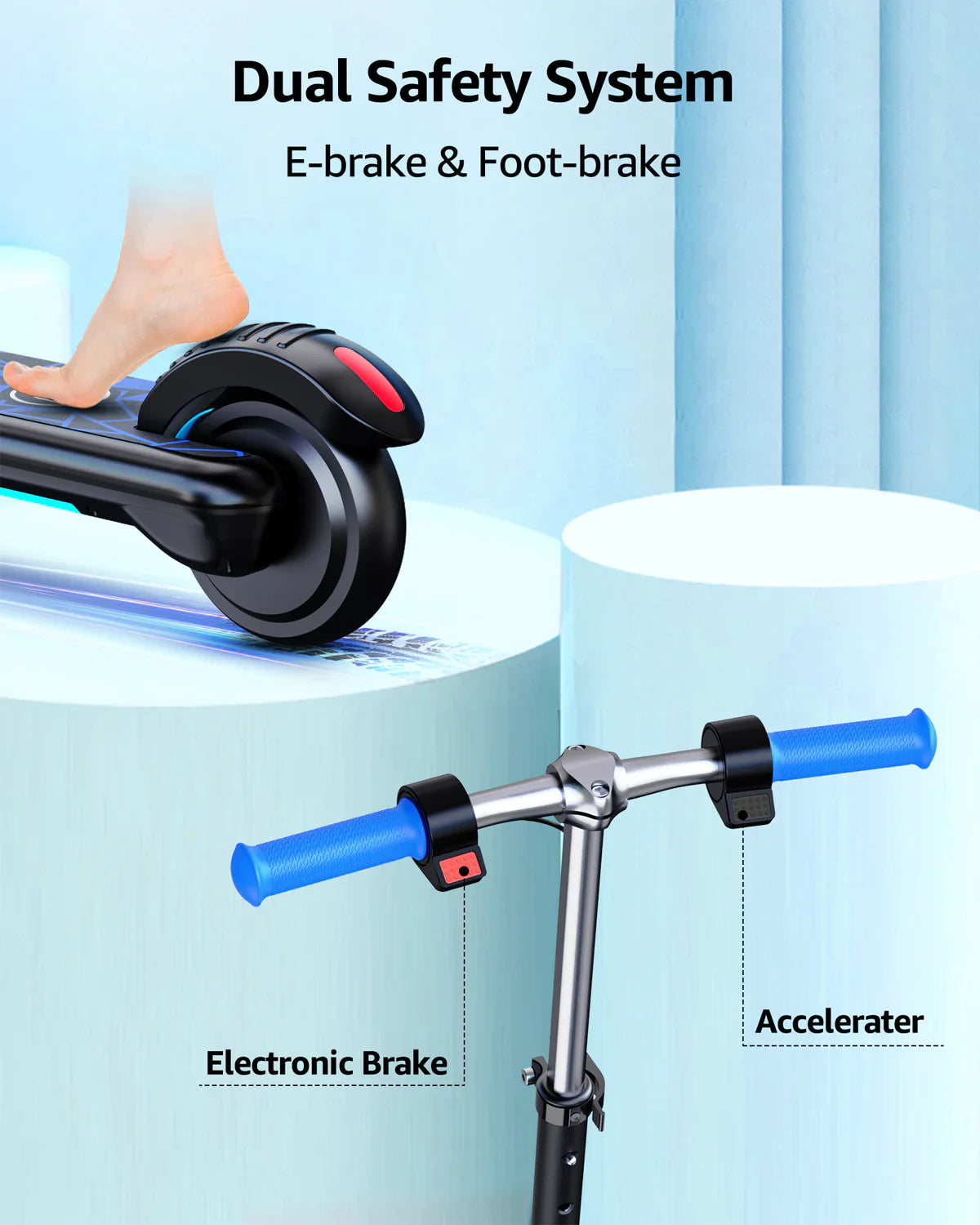 GYROOR H30 Max Kids Electric Scooter With Bluetooth Music Speaker - AHA SUPERSTORE